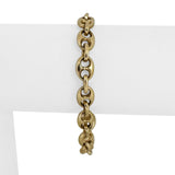 14k Yellow Gold 21.4g Solid Ladies 7.5mm Puffy Mariner Link Bracelet 6.5"