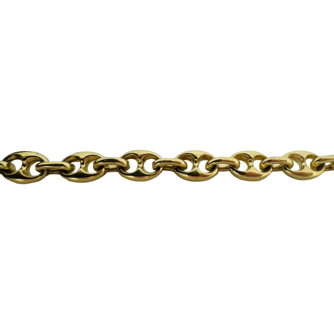 14k Yellow Gold 21.4g Solid Ladies 7.5mm Puffy Mariner Link Bracelet 6.5"