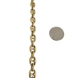 14k Yellow Gold 21.4g Solid Ladies 7.5mm Puffy Mariner Link Bracelet 6.5"
