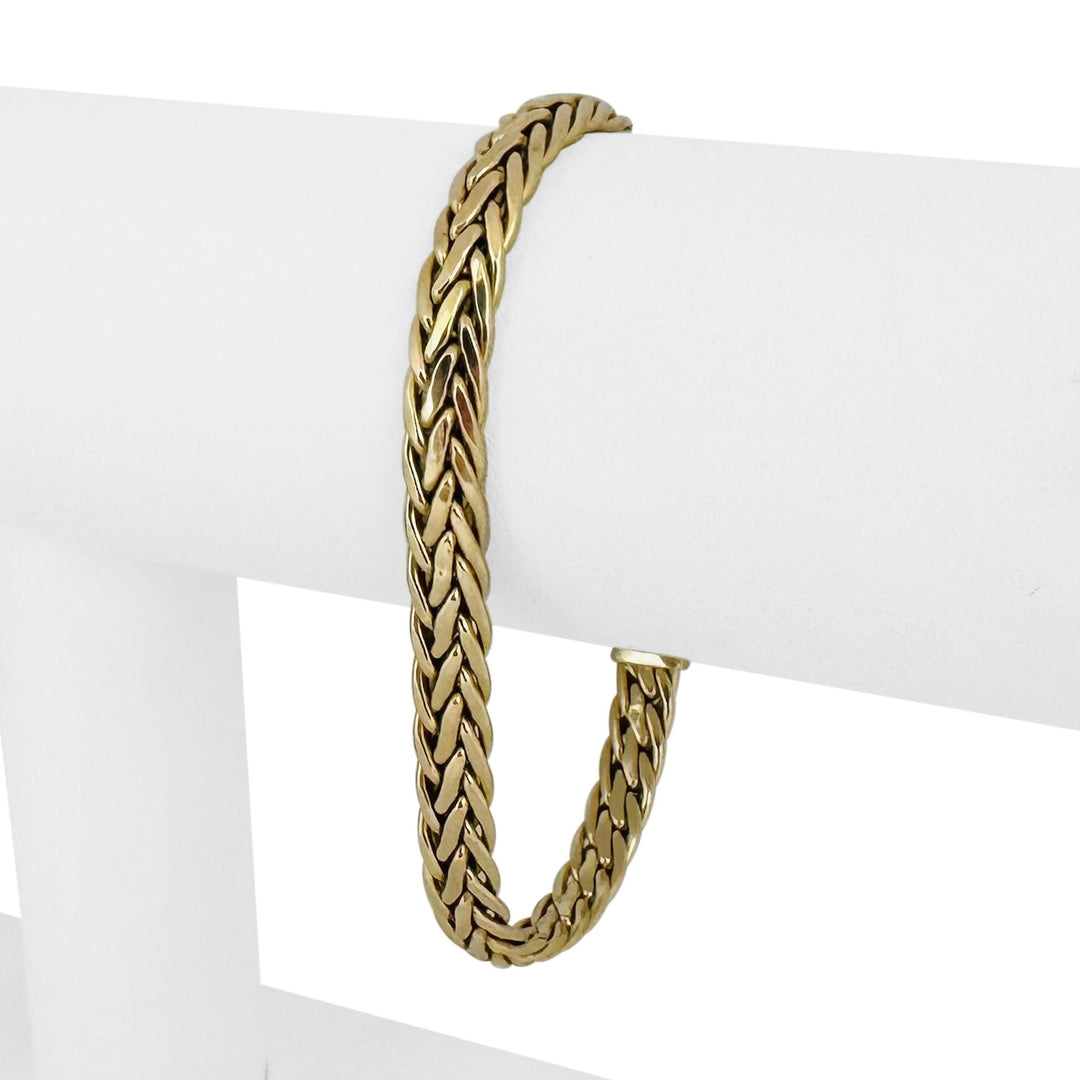14k Yellow Gold 9.7g Ladies 7.5mm Fancy Link Bracelet Italy 7.25"