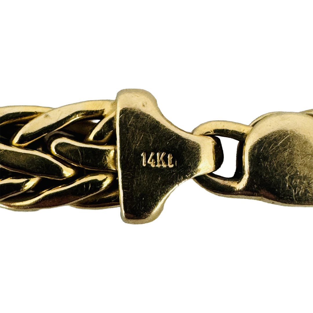 14k Yellow Gold 9.7g Ladies 7.5mm Fancy Link Bracelet Italy 7.25"