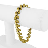 14k Yellow Gold 24g Ladies Polished 10mm San Marco Link Bracelet Italy 8"