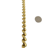 14k Yellow Gold 24g Ladies Polished 10mm San Marco Link Bracelet Italy 8"