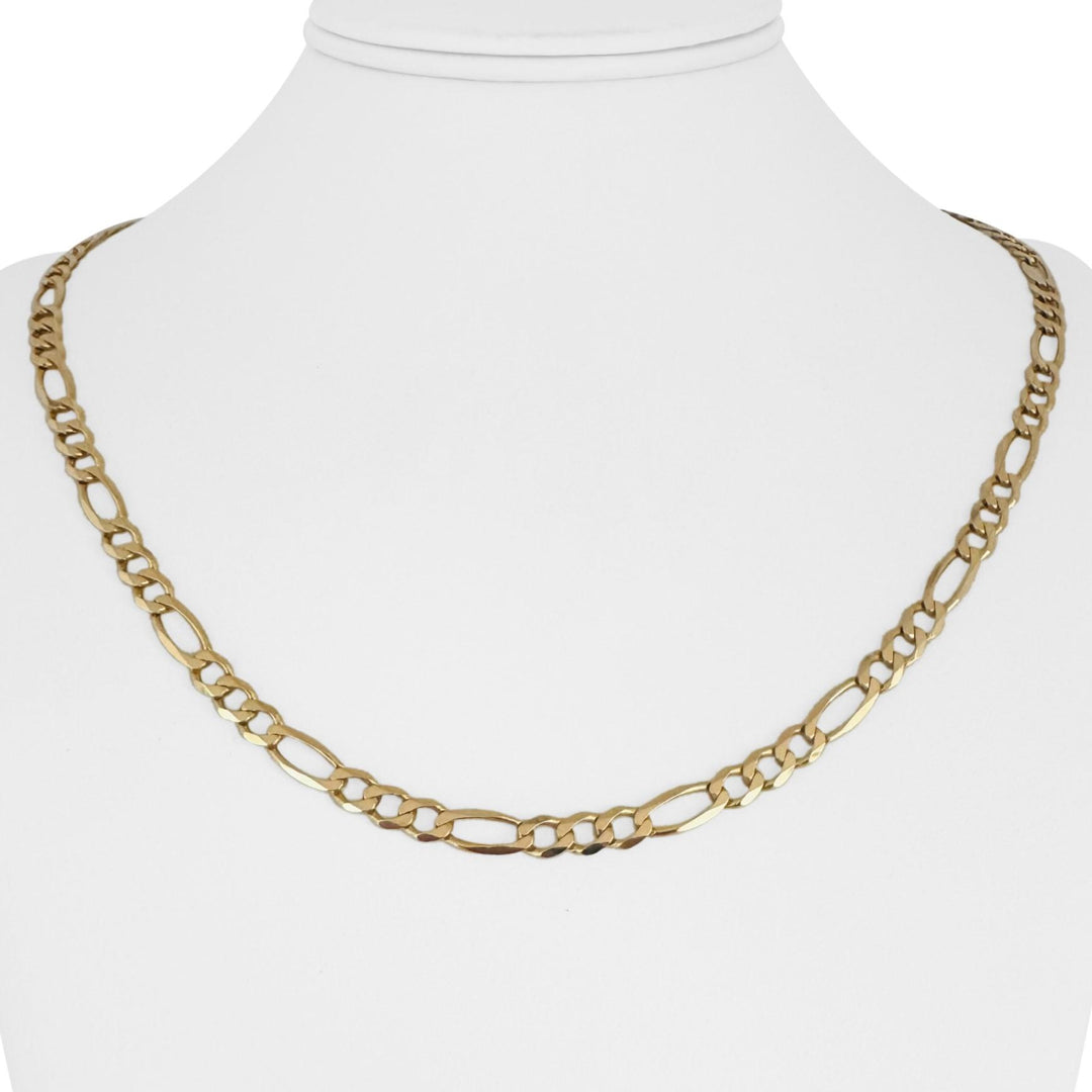 14k Yellow Gold 14.4g Solid 5mm Figaro Link Chain Necklace Italy 21"