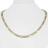 14k Yellow Gold 14.4g Solid 5mm Figaro Link Chain Necklace Italy 21"
