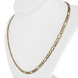 14k Yellow Gold 14.4g Solid 5mm Figaro Link Chain Necklace Italy 21"