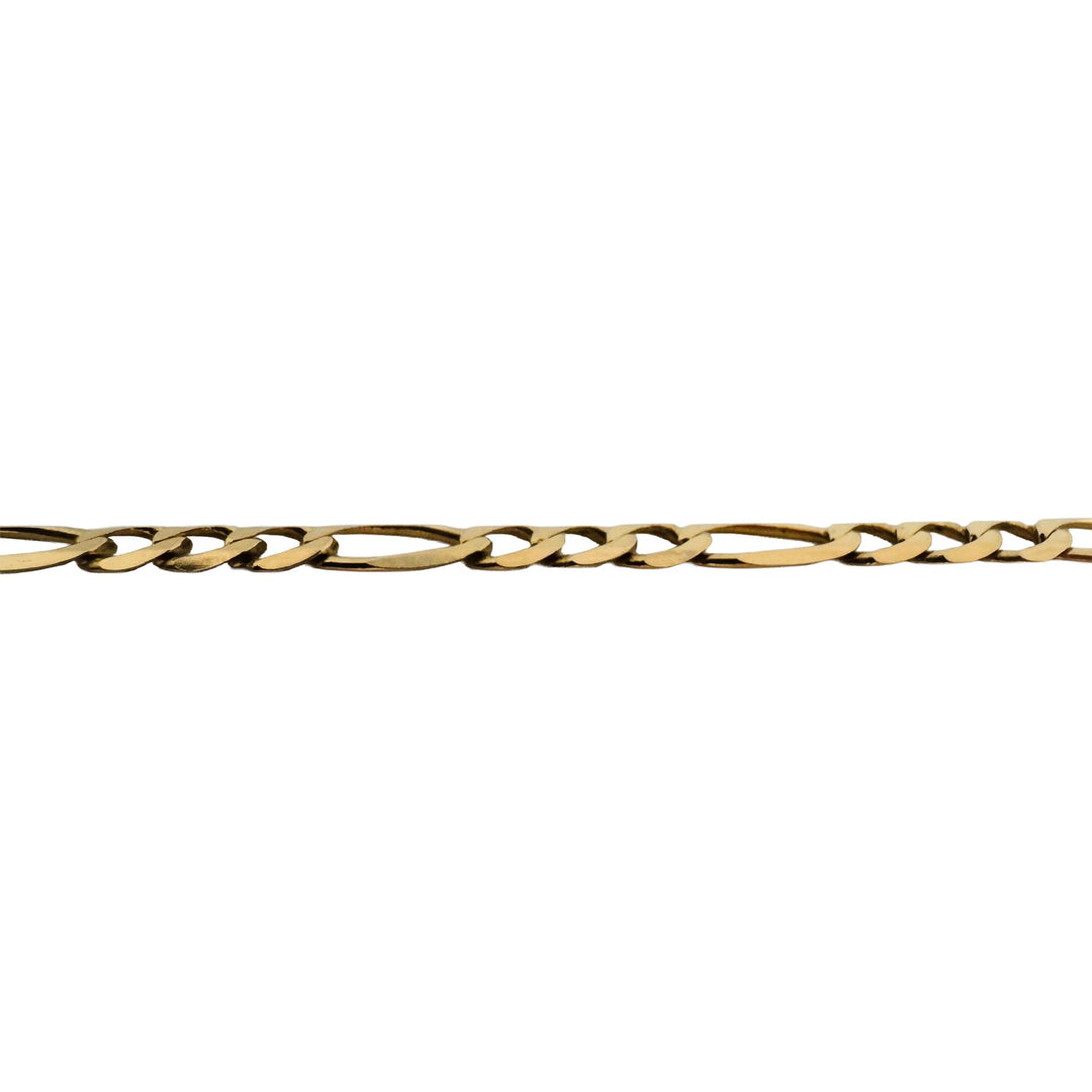 14k Yellow Gold 14.4g Solid 5mm Figaro Link Chain Necklace Italy 21"