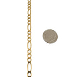14k Yellow Gold 14.4g Solid 5mm Figaro Link Chain Necklace Italy 21"