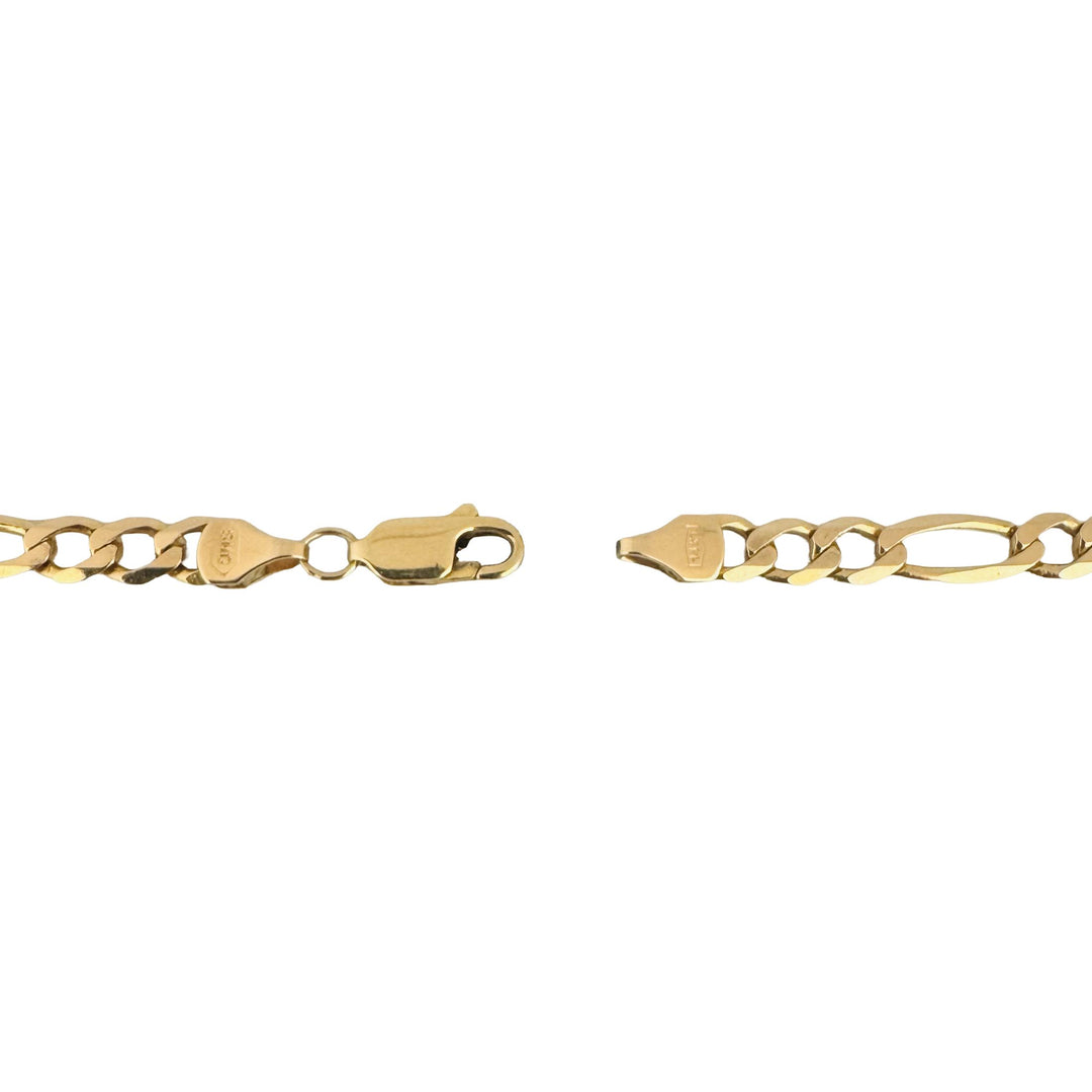 14k Yellow Gold 14.4g Solid 5mm Figaro Link Chain Necklace Italy 21"