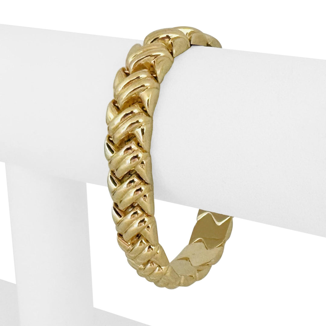 14k Yellow Gold 22.3g Ladies Heavy Thick 11mm Fancy Link Bracelet 7"