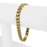 14k Yellow Gold 12.5g Ladies Vintage 7mm Fancy V Link Bracelet 7.25"