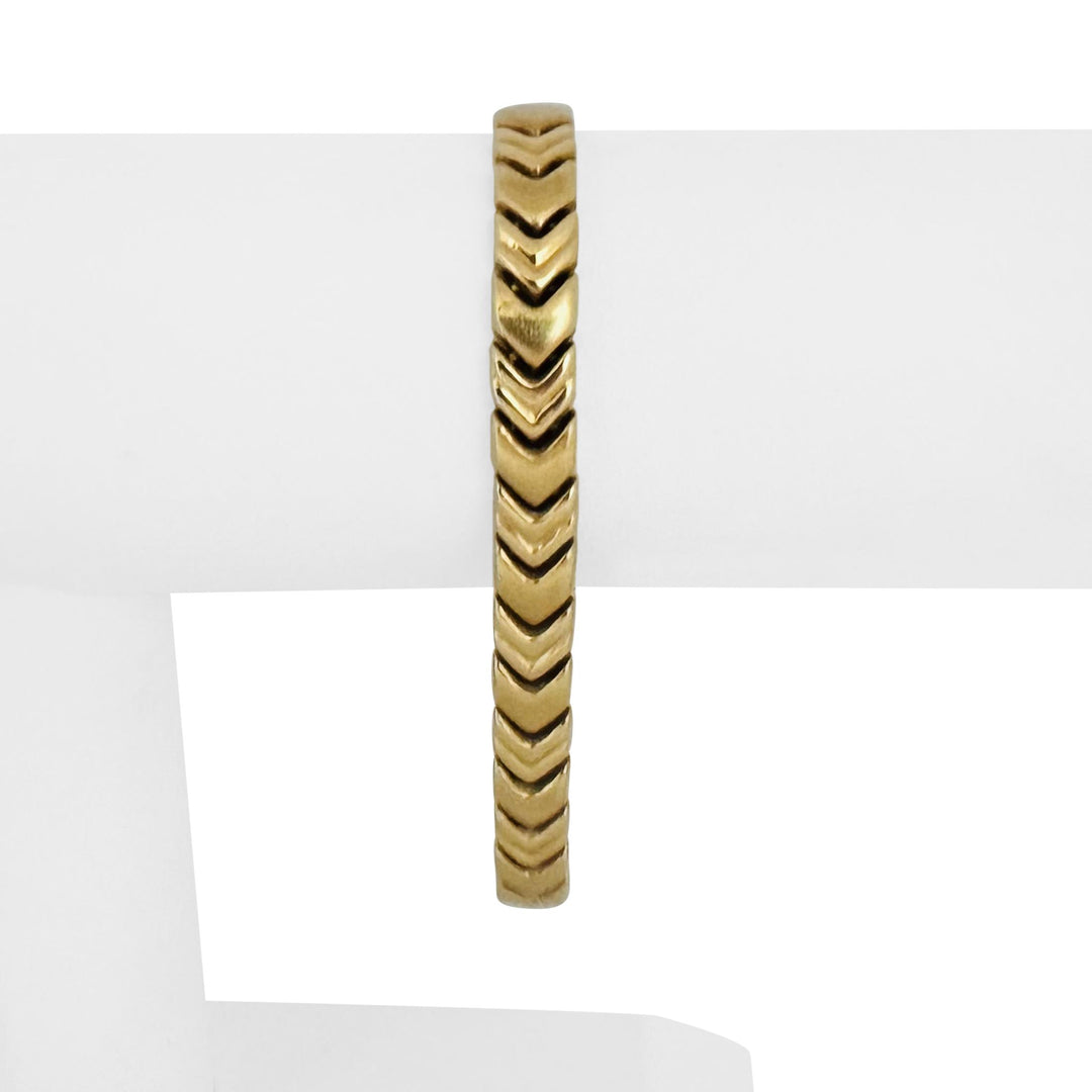 14k Yellow Gold 12.5g Ladies Vintage 7mm Fancy V Link Bracelet 7.25"