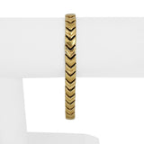 14k Yellow Gold 12.5g Ladies Vintage 7mm Fancy V Link Bracelet 7.25"