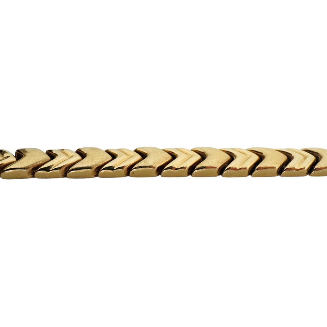 14k Yellow Gold 12.5g Ladies Vintage 7mm Fancy V Link Bracelet 7.25"