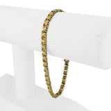 14k Yellow Gold 8.8g Solid Diamond Cut 4.5mm Square Link Bracelet 8.25"
