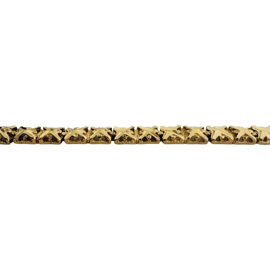 14k Yellow Gold 8.8g Solid Diamond Cut 4.5mm Square Link Bracelet 8.25"