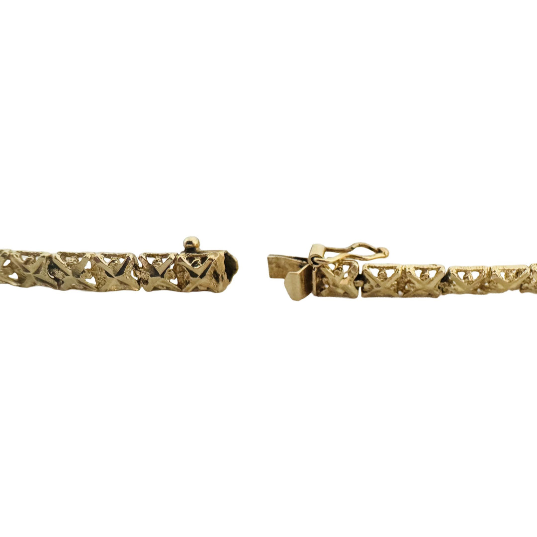14k Yellow Gold 8.8g Solid Diamond Cut 4.5mm Square Link Bracelet 8.25"