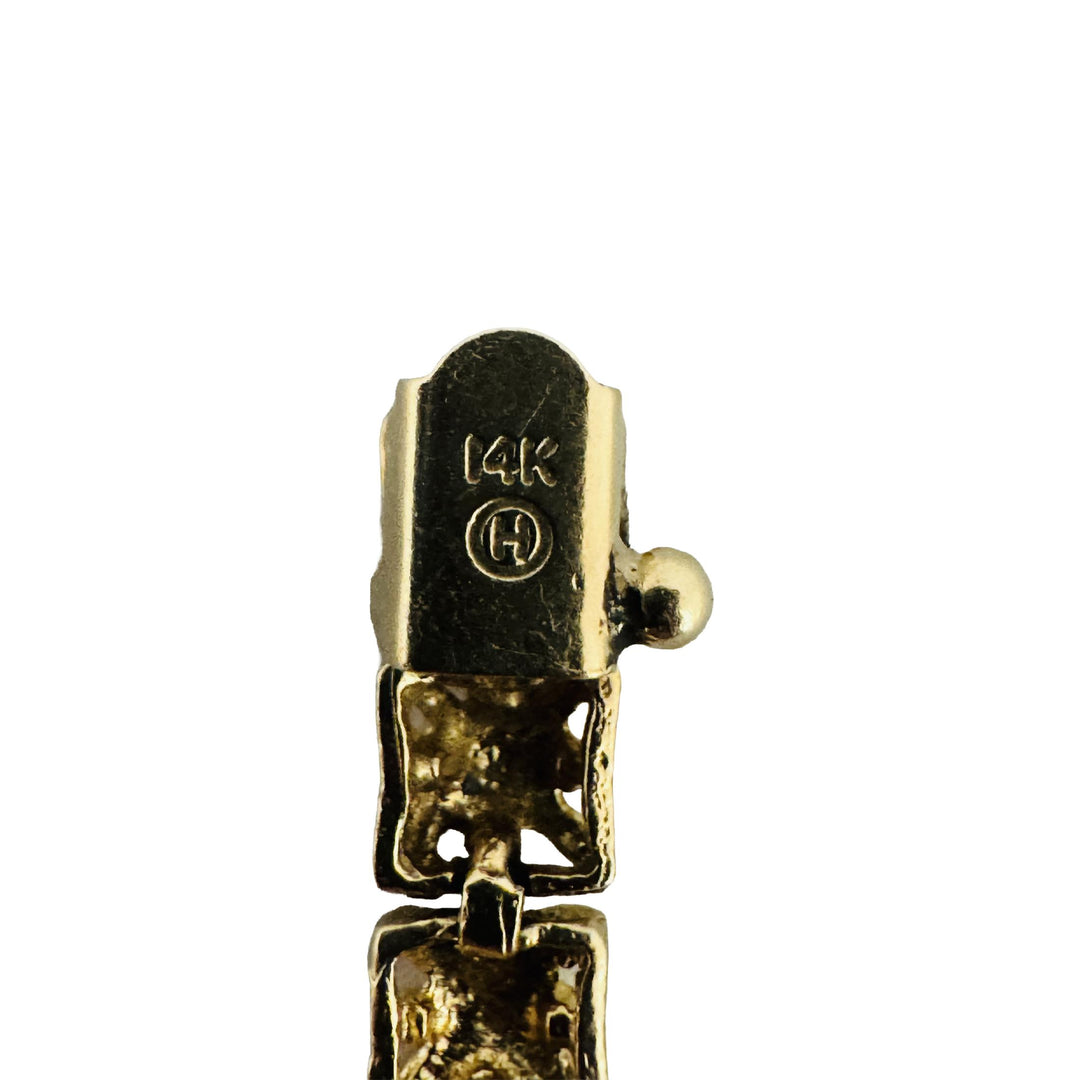14k Yellow Gold 8.8g Solid Diamond Cut 4.5mm Square Link Bracelet 8.25"