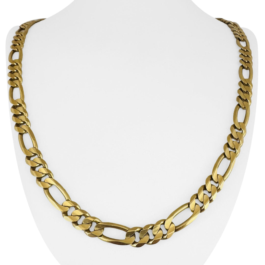 14k Yellow Gold 67.8g Solid Heavy 8mm Figaro Link Chain Necklace Italy 25"