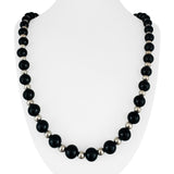 Tiffany & Co. Sterling Silver and Black Onyx Bead Necklace 31"