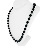 Tiffany & Co. Sterling Silver and Black Onyx Bead Necklace 31"