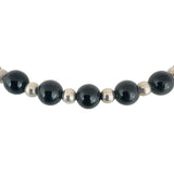 Tiffany & Co. Sterling Silver and Black Onyx Bead Necklace 31"