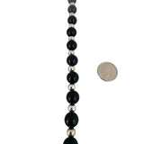 Tiffany & Co. Sterling Silver and Black Onyx Bead Necklace 31"