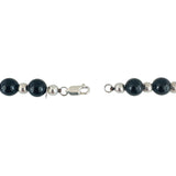 Tiffany & Co. Sterling Silver and Black Onyx Bead Necklace 31"