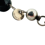 Tiffany & Co. Sterling Silver and Black Onyx Bead Necklace 31"