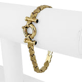 14k Yellow Gold 11g Ladies XO Link Bolt Clasp Bracelet 7"