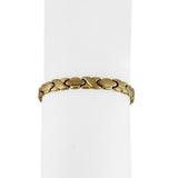 14k Yellow Gold 11g Ladies XO Link Bolt Clasp Bracelet 7"