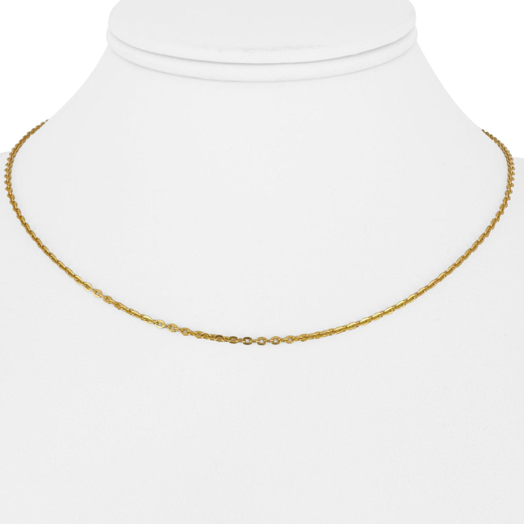 24k Pure Yellow Gold 3.7g Solid Very Thin 1.5mm Cable Link Chain Necklace 16"