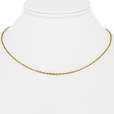 24k Pure Yellow Gold 3.7g Solid Very Thin 1.5mm Cable Link Chain Necklace 16"