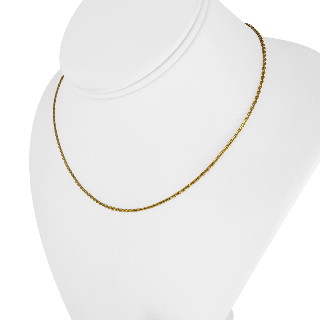 24k Pure Yellow Gold 3.7g Solid Very Thin 1.5mm Cable Link Chain Necklace 16"