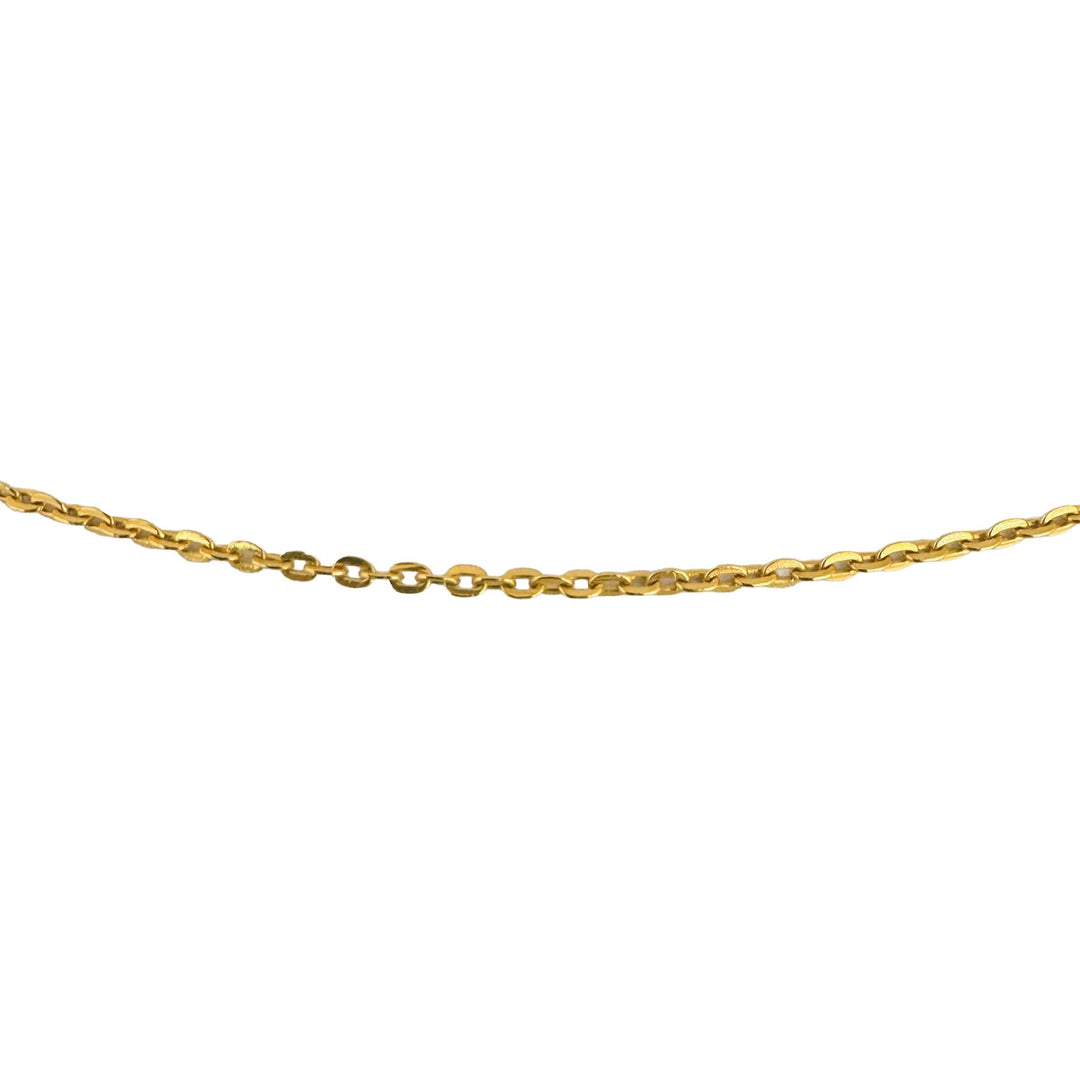 24k Pure Yellow Gold 3.7g Solid Very Thin 1.5mm Cable Link Chain Necklace 16"