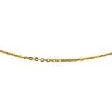24k Pure Yellow Gold 3.7g Solid Very Thin 1.5mm Cable Link Chain Necklace 16"