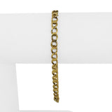 18k Yellow Gold 11.8g Vintage Solid 5mm Fancy Curb Link Bracelet Italy 7.5"