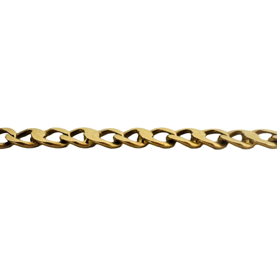 18k Yellow Gold 11.8g Vintage Solid 5mm Fancy Curb Link Bracelet Italy 7.5"