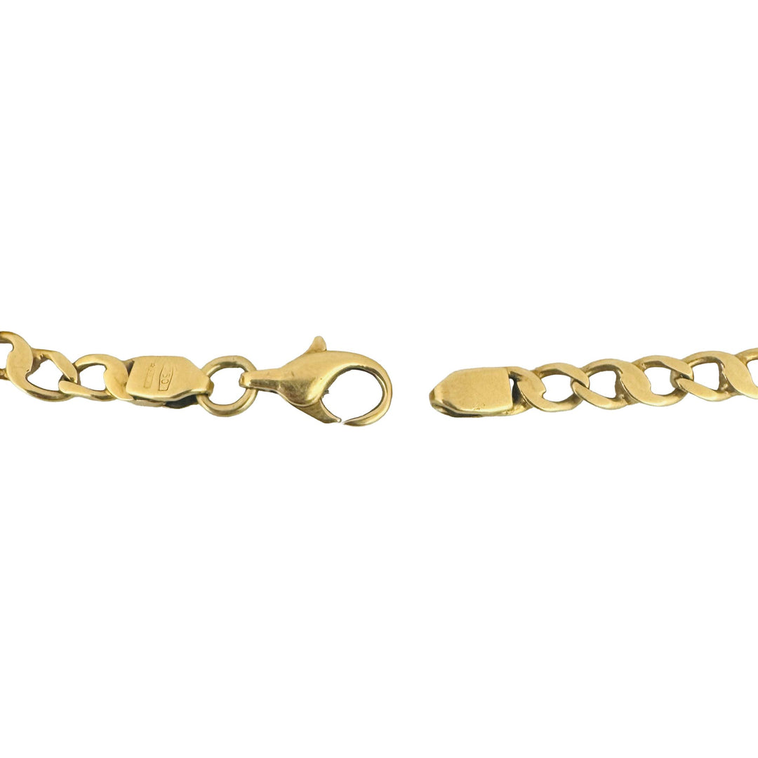 18k Yellow Gold 11.8g Vintage Solid 5mm Fancy Curb Link Bracelet Italy 7.5"