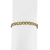 18k Yellow Gold 11.8g Vintage Solid 5mm Fancy Curb Link Bracelet Italy 7.5"