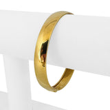18k Yellow Gold 16.2g Solid Vintage 10mm Polished Bangle Bracelet Italy 7.5"