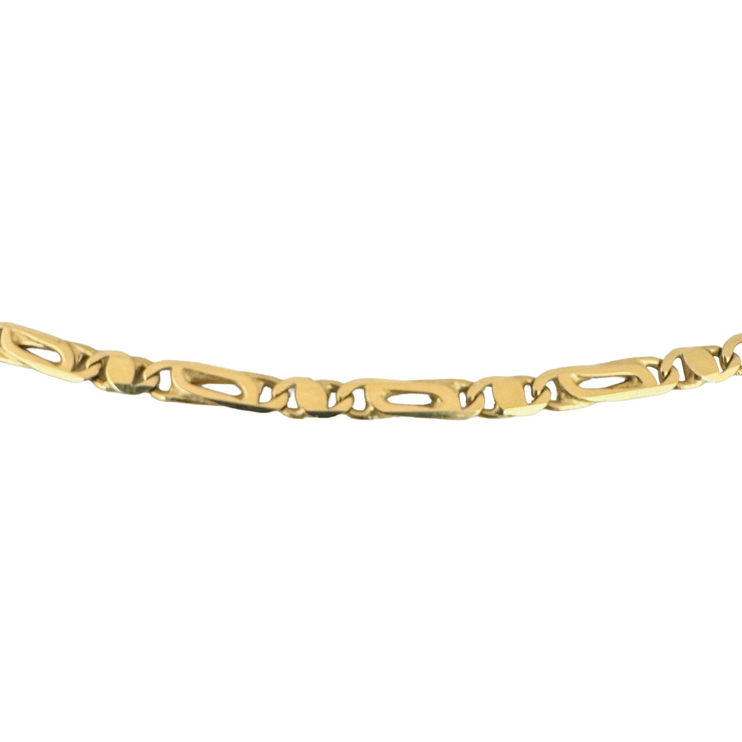 18k Yellow Gold 14.3g Solid Fancy Figarucci Link Chain Necklace Italy 19.5"