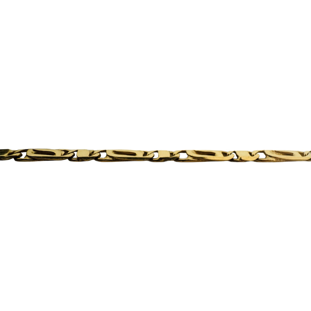 18k Yellow Gold 14.3g Solid Fancy Figarucci Link Chain Necklace Italy 19.5"