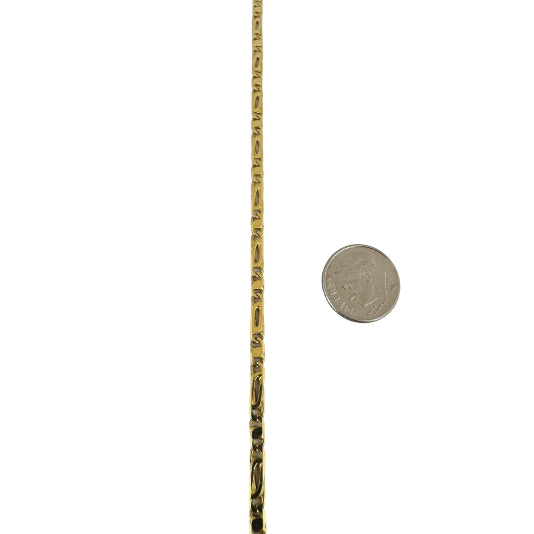 18k Yellow Gold 14.3g Solid Fancy Figarucci Link Chain Necklace Italy 19.5"