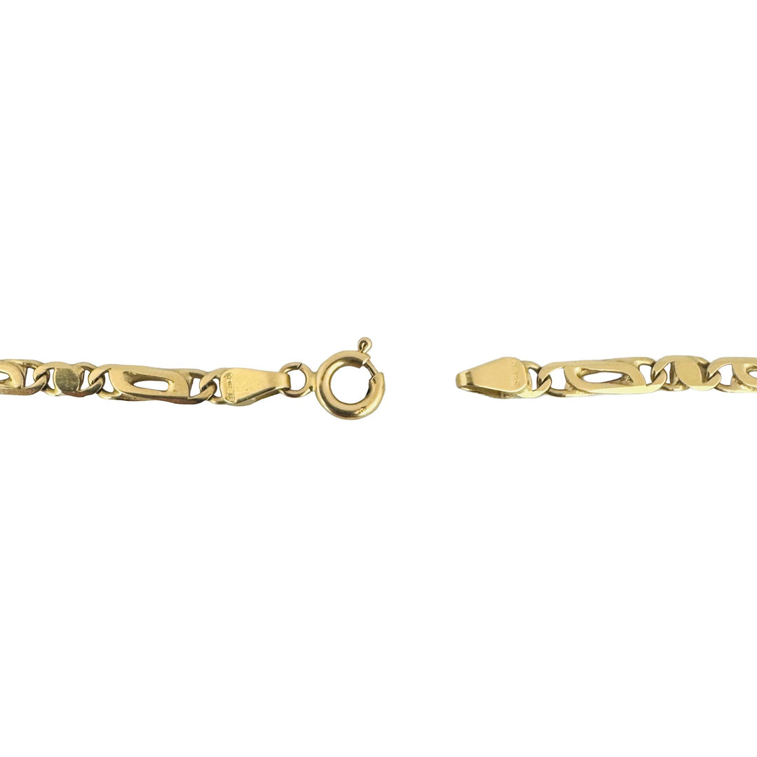 18k Yellow Gold 14.3g Solid Fancy Figarucci Link Chain Necklace Italy 19.5"