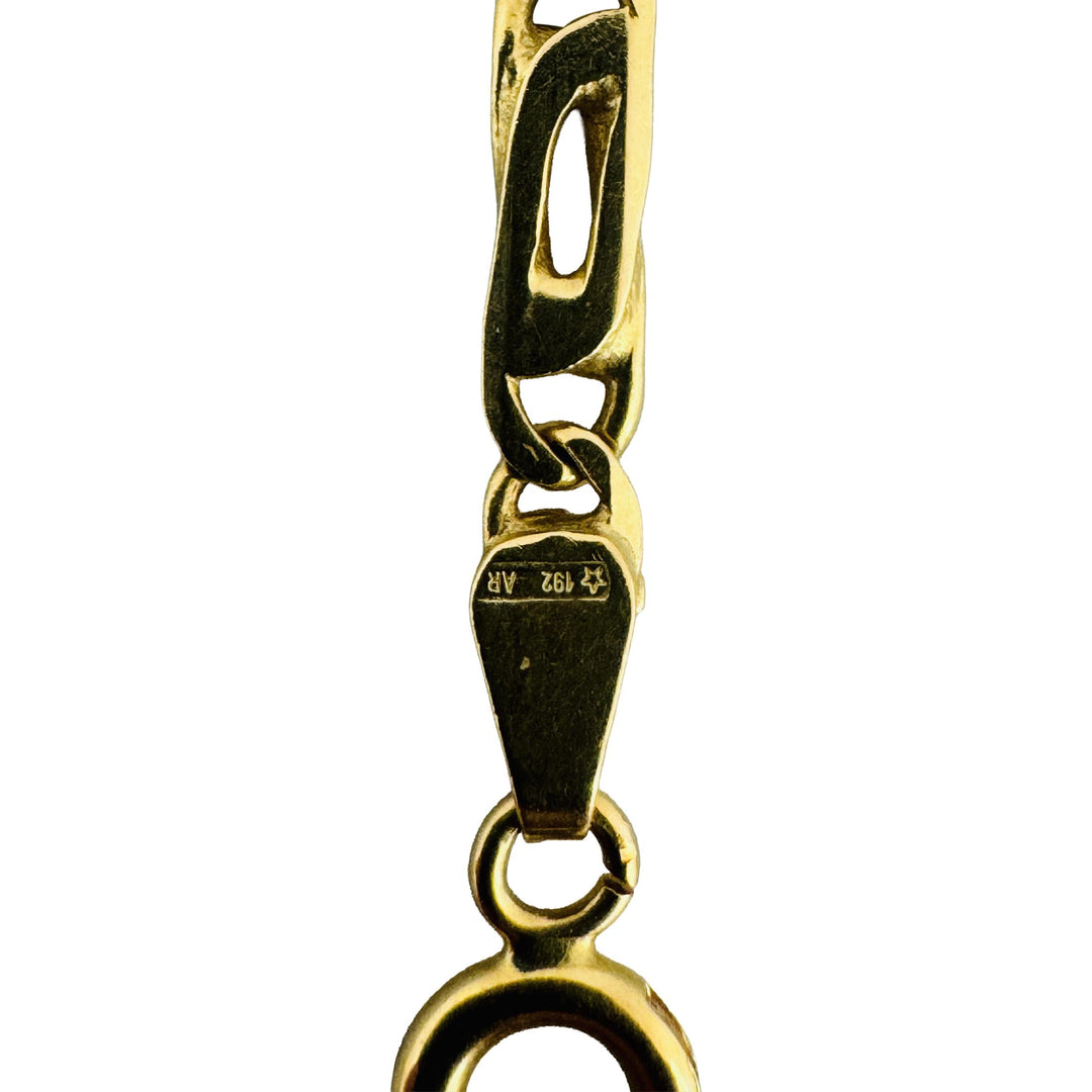 18k Yellow Gold 14.3g Solid Fancy Figarucci Link Chain Necklace Italy 19.5"