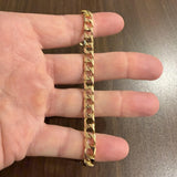 14k Yellow Gold 20.7g Solid Vintage Men's Squared Curb Link Bracelet Italy 8"