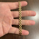14k Yellow Gold 12.3g Vintage Polished 7.5mm Panther Link Bracelet Italy 7.25"