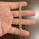 14k Yellow Gold 14g Solid Men's 7mm Mariner Link Bracelet Italy 8.25"
