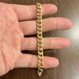14k Yellow Gold 28.8gg Solid Heavy Men's 7.5mm Curb Link Bracelet 8.25"